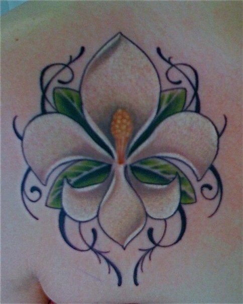 Fleur De Lis Magnolia Tattoo