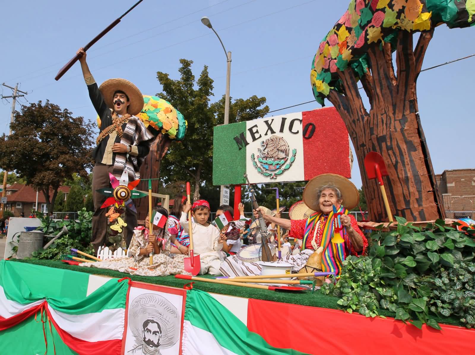 Float During Mexico Independence Day Parade