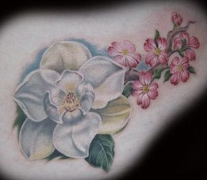 Flowers Magnolia Tattoo Design