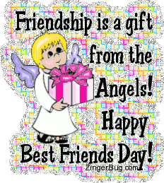 Friendship Is A Gift From The Angels Happy Best Friends Day Glitter