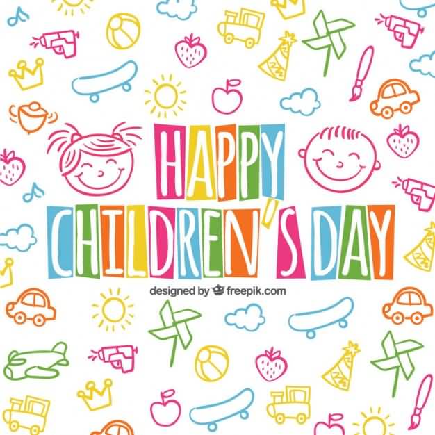 Happy Children's Day Colorful Wishes Picture