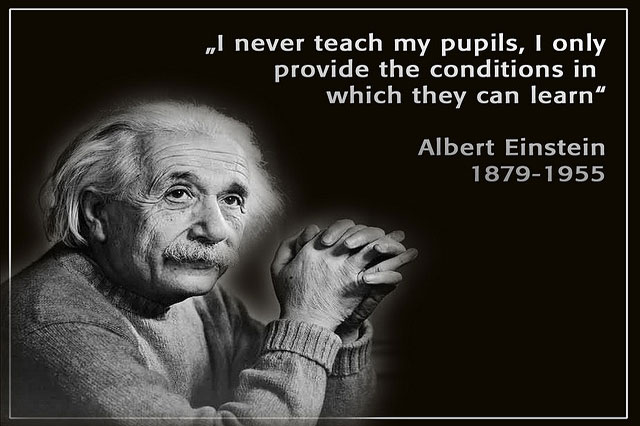 I never teach my pupils…I only attempt to provide the conditions in which they can learn. – Albert Einstein