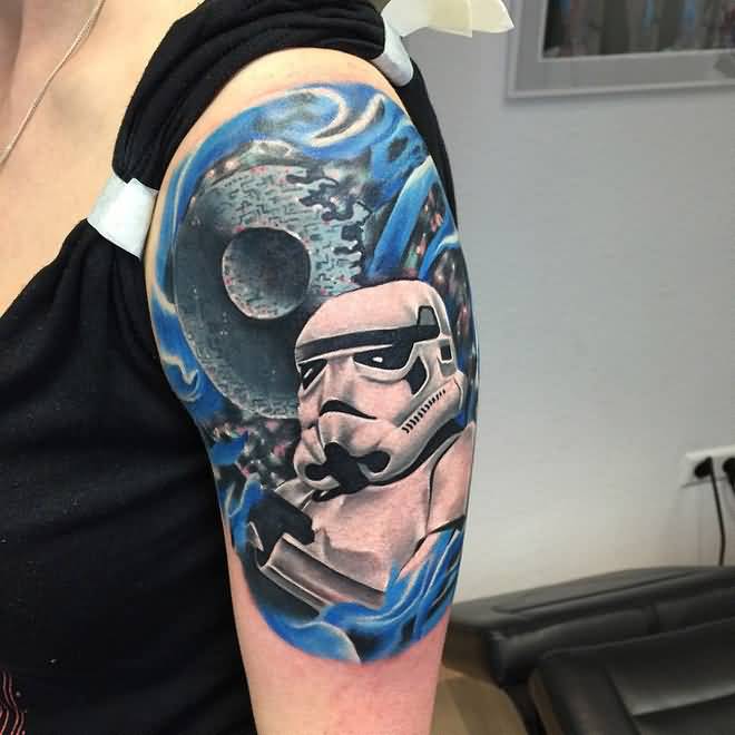 Left Shoulder Starwars Stormtrooper Tattoo