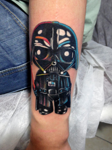 Lego Darth Vader Tattoo On Left Arm