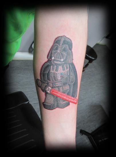 Lego Darth Vader Tattoo On Left Forearm