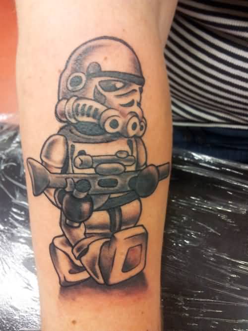 Lego Stormtrooper Tattoo On Right Arm