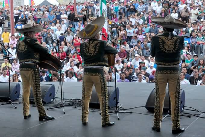 Mariachi Group Performing During Mexico Independence Day Celebration