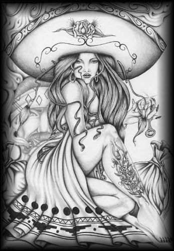 Mexican Charra Tattoo Design