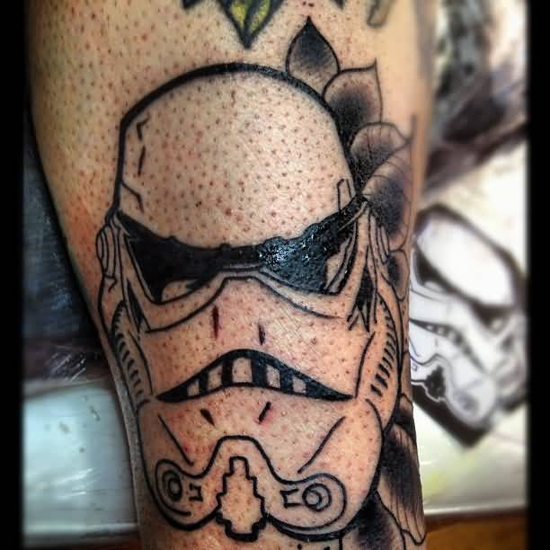 Outline Stormtrooper Mask Tattoo Design