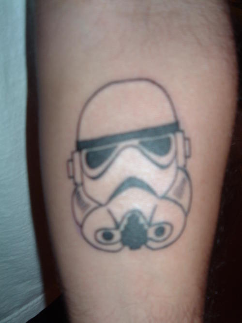 Outline Stormtrooper Tattoo On Forearm