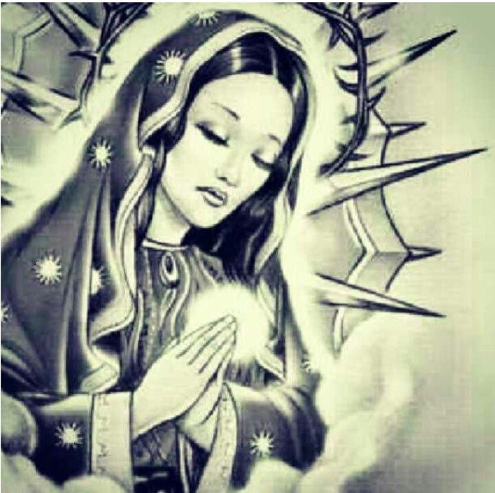 Praying Virgin Mary Tattoo Design Sample