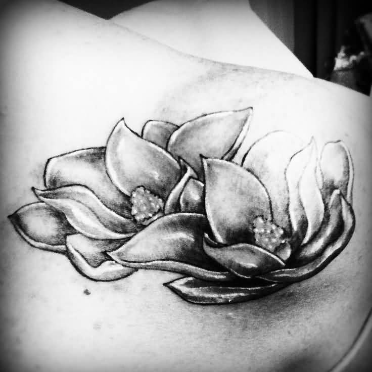 Right Back Shoulder Magnolia Tattoo For Girls