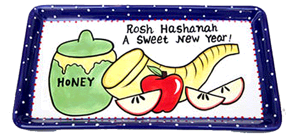 Rosh Hashanah A Sweet New Year Honey, Apple And Horn Clipart