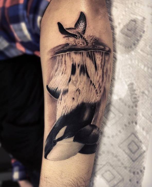 Shark Tattoo On Left Arm by Rods Jimenez