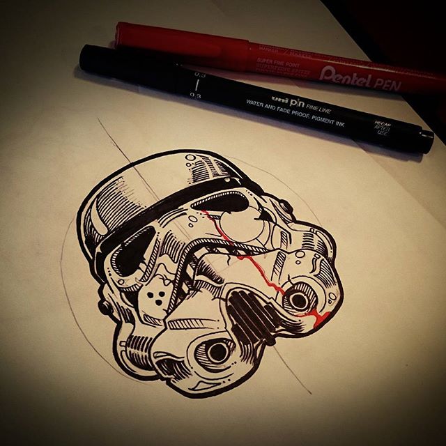 Stormtrooper Helmet Tattoo Design