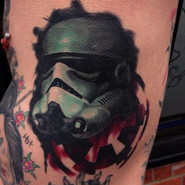 Stormtrooper Helmet Tattoo On Arm Sleeve