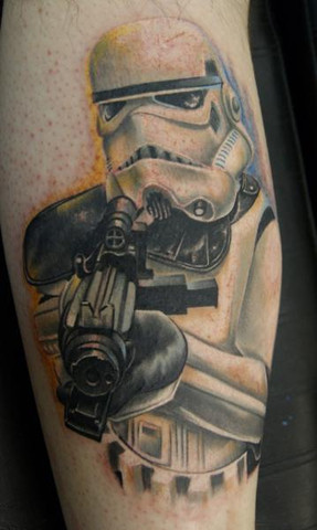 Stormtrooper Star Wars Tattoo On Leg