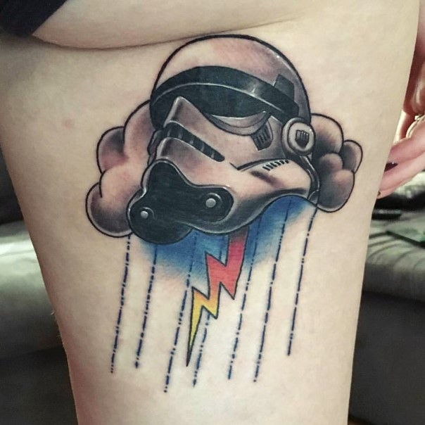 Stormtrooper Star Wars Tattoo On Thigh
