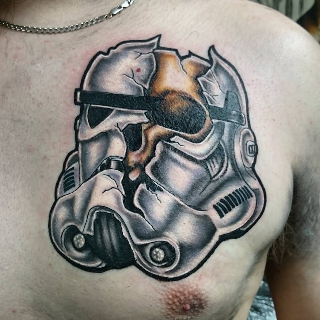 Stormtrooper Tattoo On Man Chest