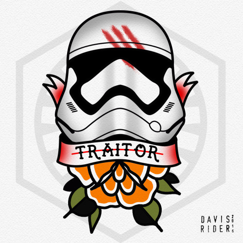 Traitor Banner And Traditional Stormtrooper Tattoo Design