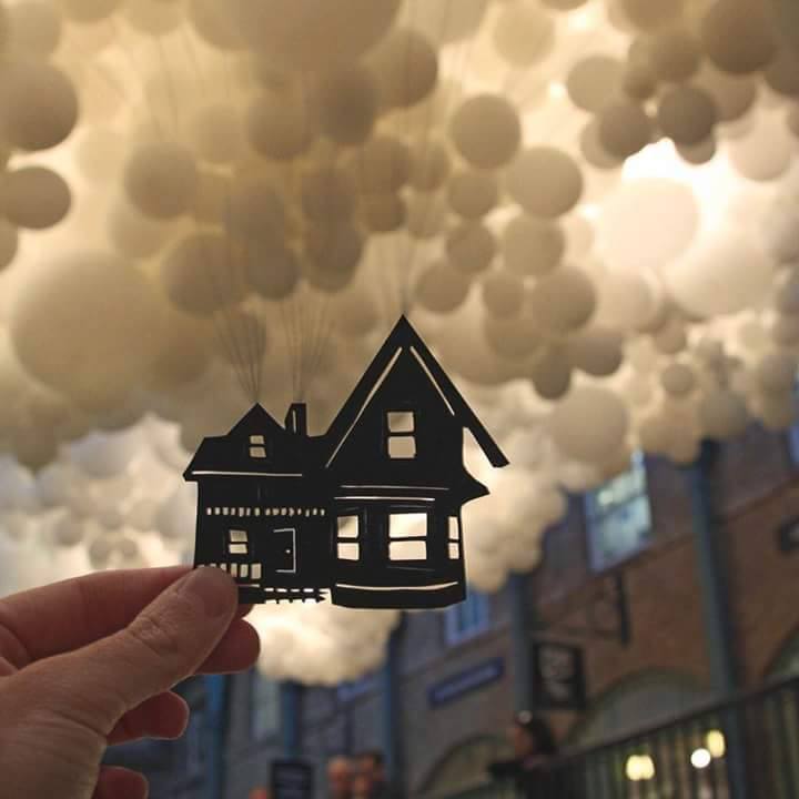 Turned Clouds into Balloons carrying a house