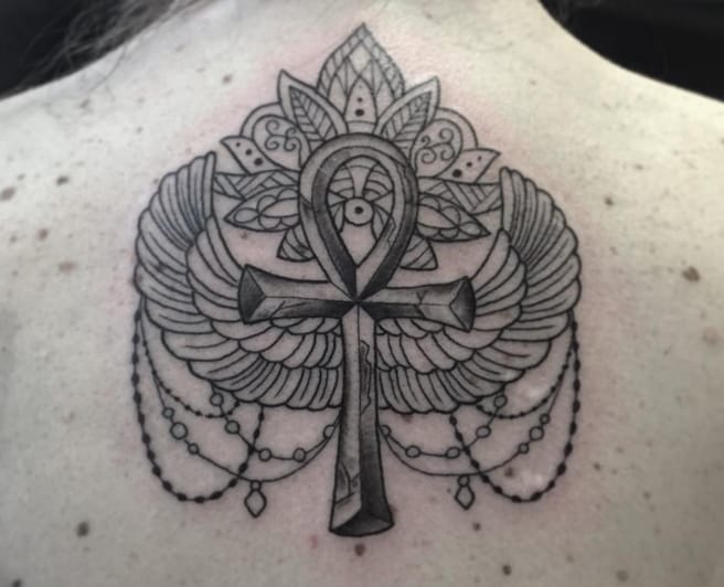 Winged Ankh Tattoo by Audrey