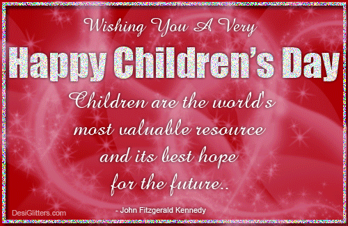 Wishing You A Very Happy Children's Day Glitter Ecard