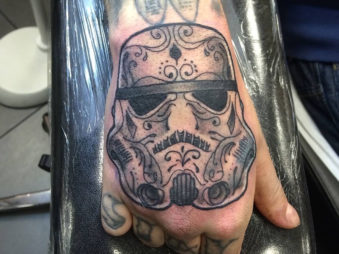 star Wars Stormtrooper Tattoo On Right Hand