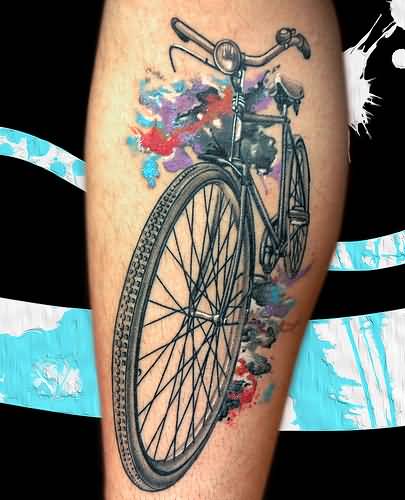 3D Bicycle Tattoo On Arm