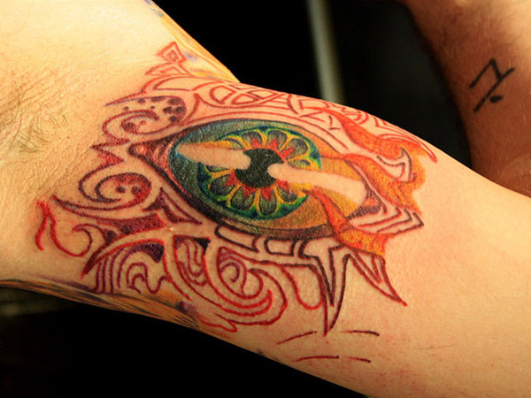 Alex Grey Eye Tattoo On Bicep