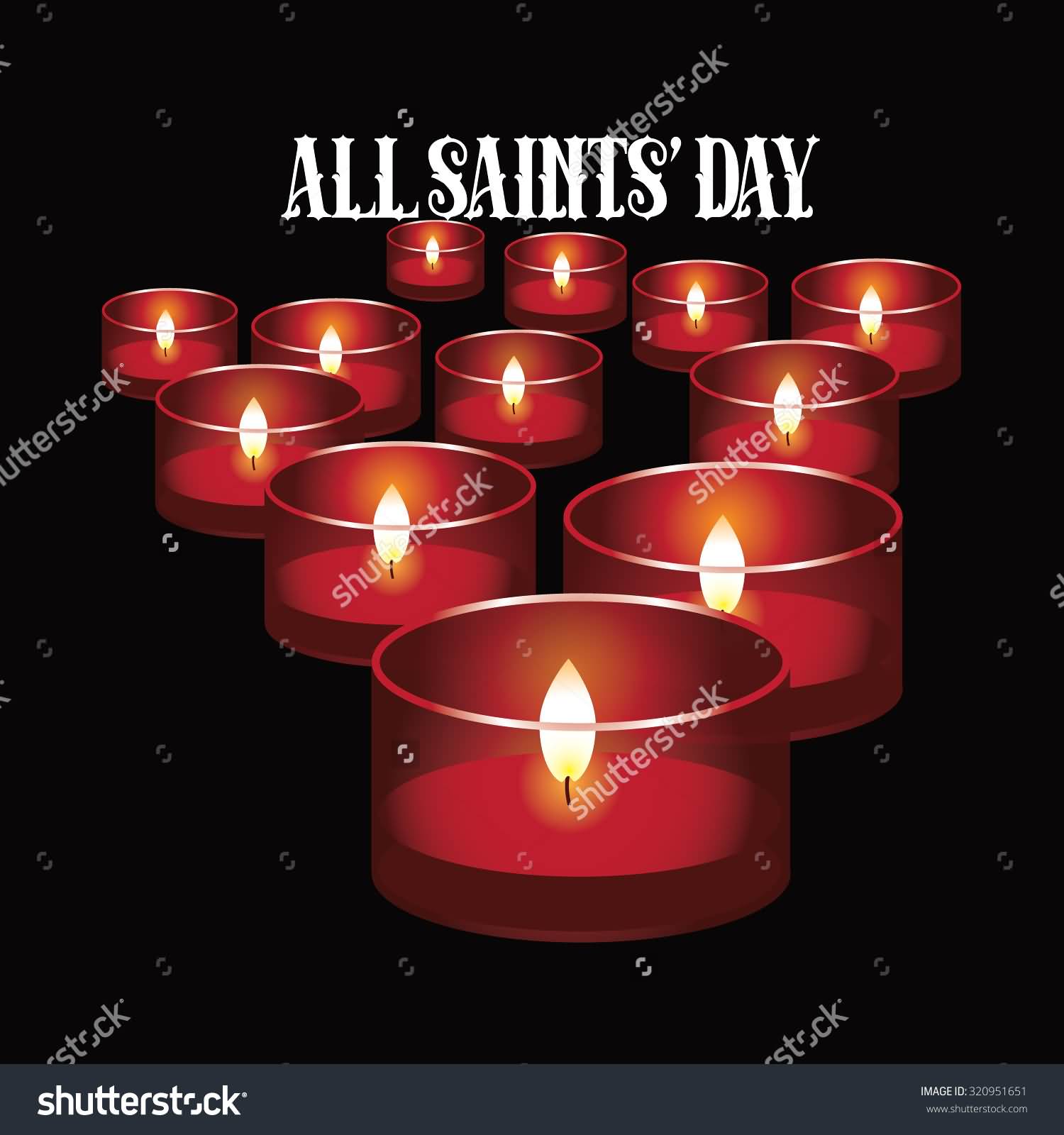 All Saints Day Candles Clipart