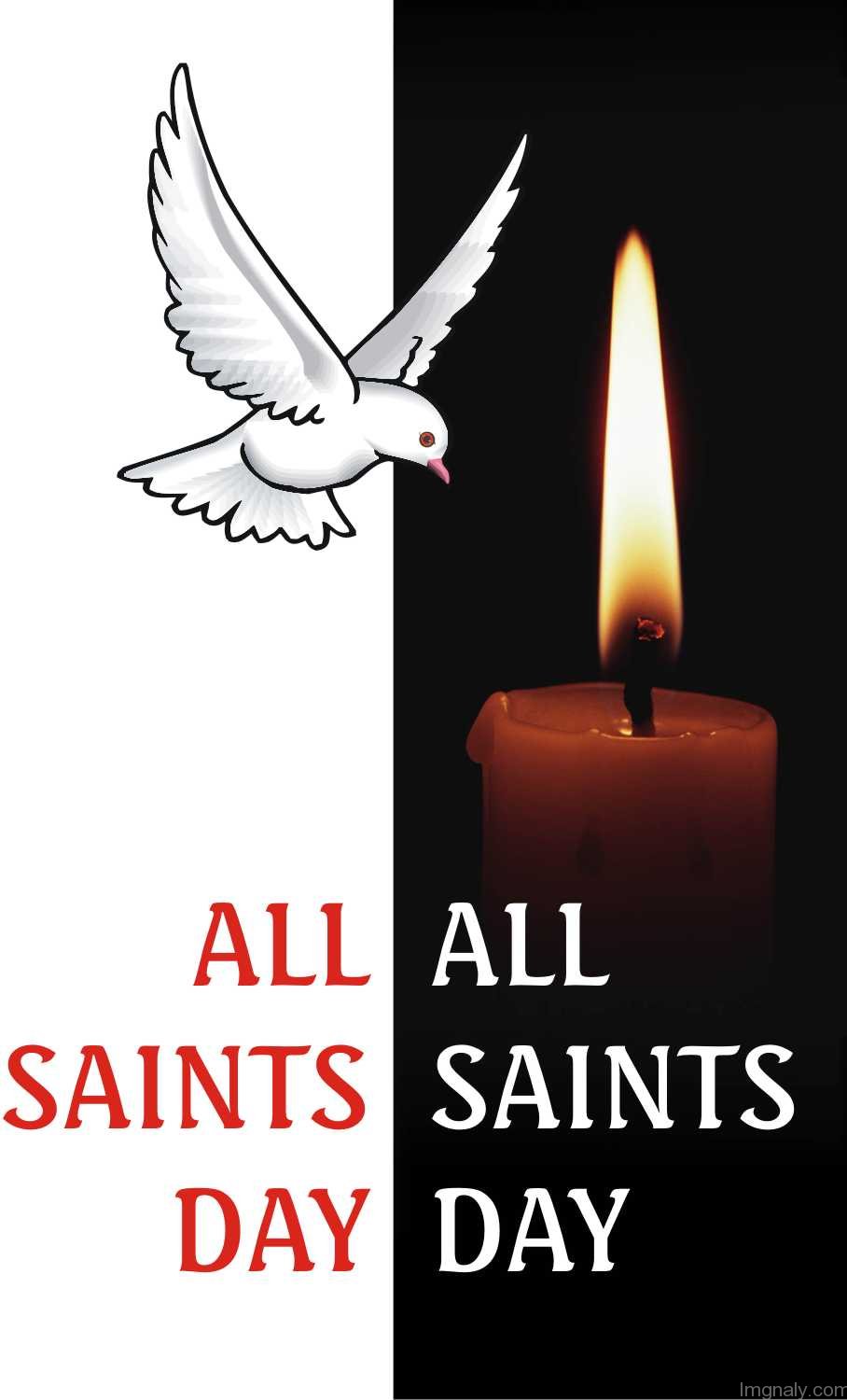 All Saints Day Wishes Dove And Candle Picture