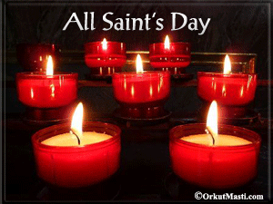All Saints Day Wishes Lighting Candles Picture