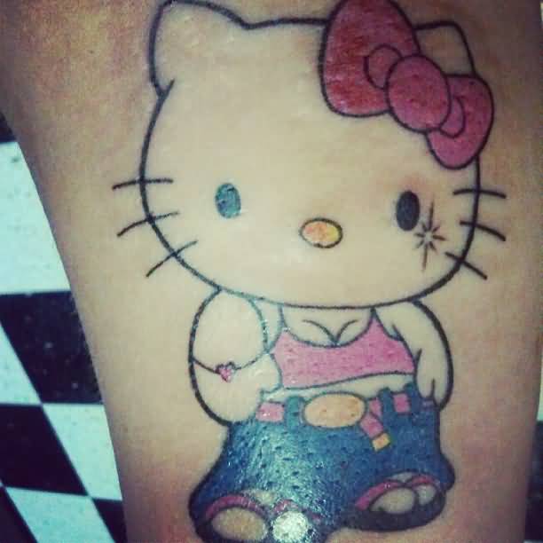 Amazing Color Ink Hello Kitty Tattoo
