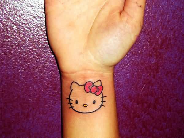 Awesome Hello Kitty Tattoo On Right  Wrist