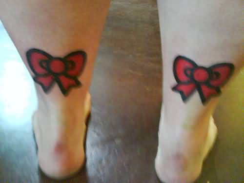 Back Legs Hello Kitty Bow Tattoos