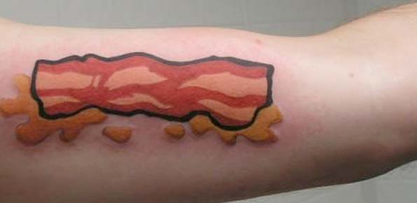Bacon Tattoo On Bicep