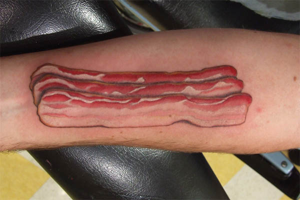 Bacon Tattoo on Left Forearm