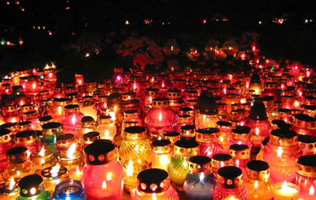 Beautiful Candles Decoration During All Saints Day Celebration
