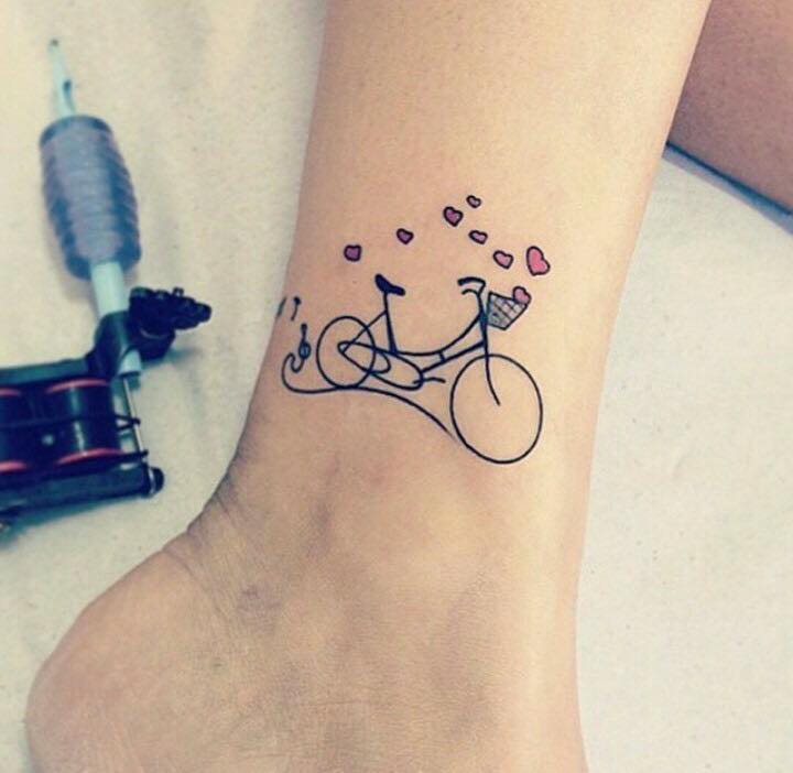 Bicycle Tattoo On Leg