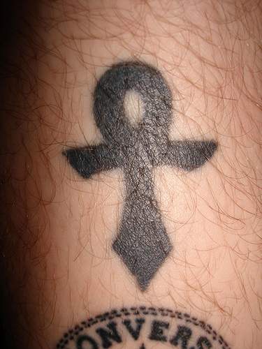 Black Ankh Tattoo