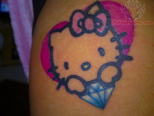 Blue Diamond Hello Kitty Tattoo