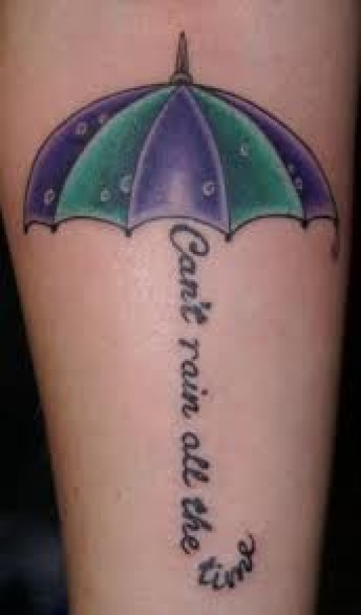 Color Umbrella Tattoo