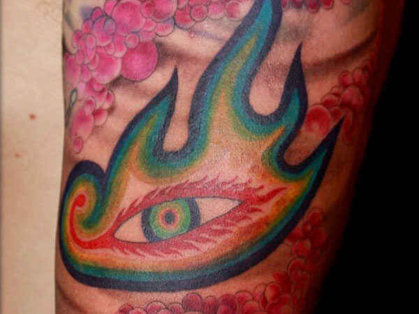 Colored Alex Grey Tattoo On Left Bicep