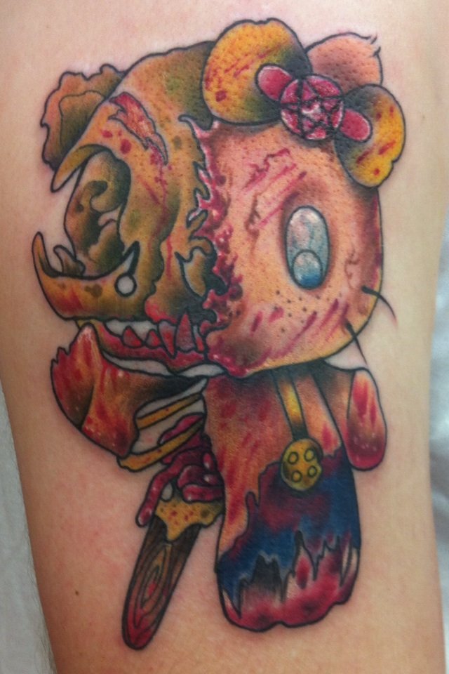 Crazy Zombie Hello Kitty Tattoo
