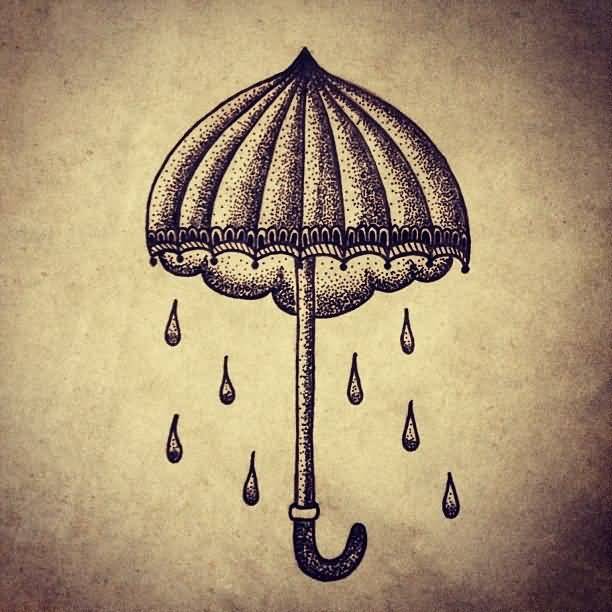 Dotwork Umbrella Tattoo Design