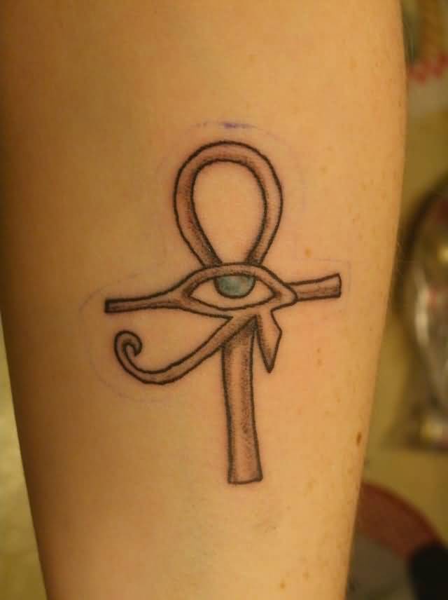 Egyptian Eye And Ankh Tattoo Idea