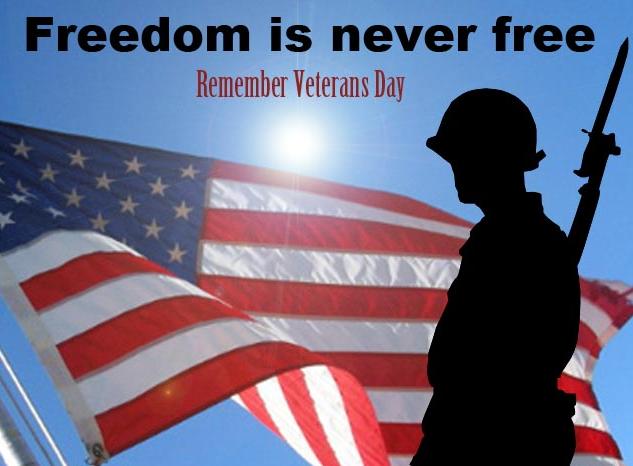 Freedom Is Never Free Remember Veterans Day 2016