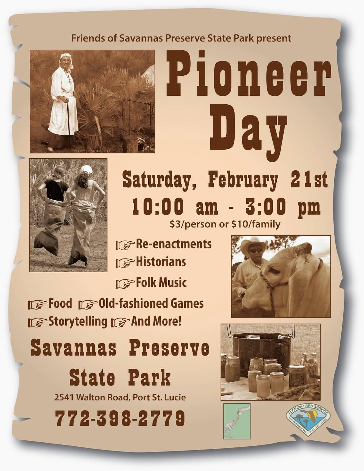 Friends Of Savannas Preserve State Park Present Pioneer Day Poster
