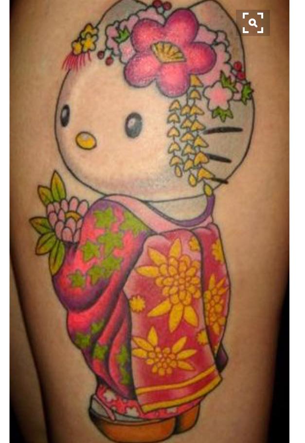 Geisha Hello Kitty Tattoo